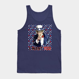 I Want You With Star Pattern Background Tank Top